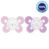 CHICCO Cumlík Physio Comfort silikónový 6-16m dievča - (Variant CHICCO Cumlík Physio Comfort silikónový 6-16m dievča - mačka/bodky 2 ks)