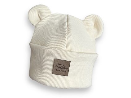 Přechodová čepička medvídek béžová