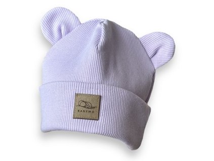 Přechodová čepička medvídek fialová