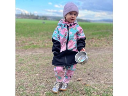 Softshellové rostoucí kalhoty magnolie s černou