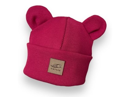 Přechodová čepička medvídek malina