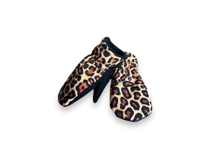 Softshellové rukavice leopard hnědý