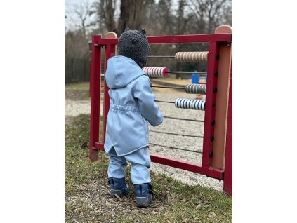 Softshellové rostoucí kalhoty s puky modré