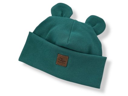 Přechodová čepička medvídek smaragd