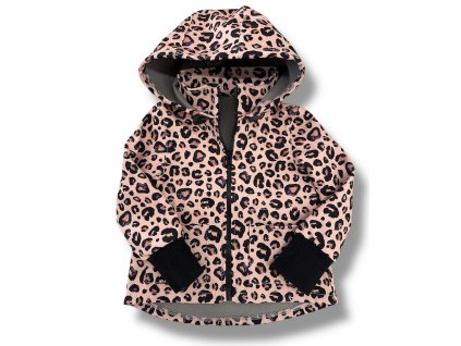 Softhellová parka Leopard růžový