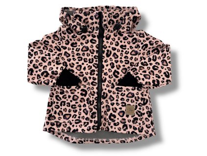 Softshellová parka Leopard růžový