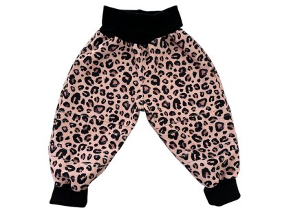 Softshellové kalhoty Leopard růžový