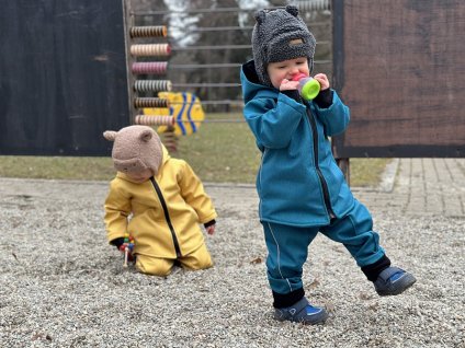 Softshellová parka petrolej