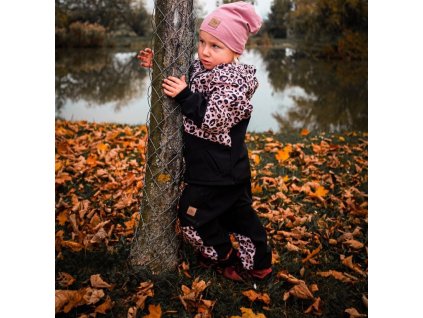 Softshellová rostoucí bunda leopard růžový