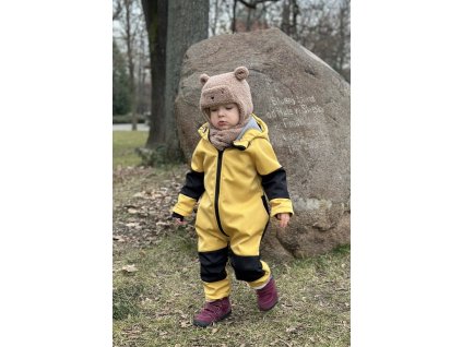 Softshellová rostoucí kombinéza horčicová