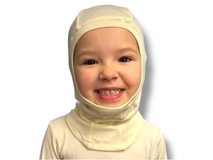 Kukla merino s otvorem na obličej - smetanová