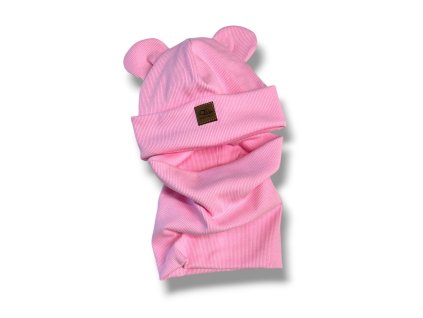 Čepička a nákrčník sv. růžová