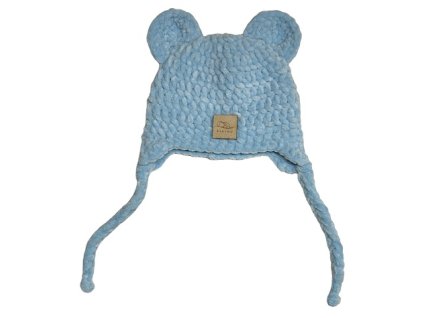 Háčkovaná čepička modrá