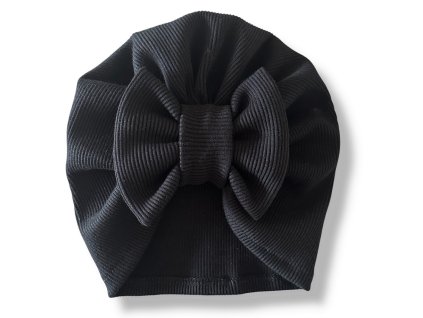 Turbánek s mašlí černý