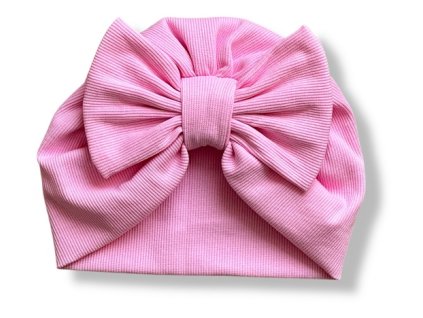 Turbánek s mašlí růžový