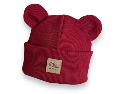 Přechodová čepička medvídek granát 0-1 rok