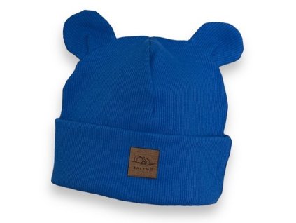 Přechodová čepička medvídek královsky modrá 1-2 roky