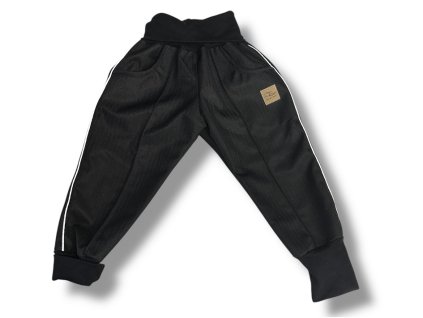 Softshellové rostoucí kalhoty s puky černé