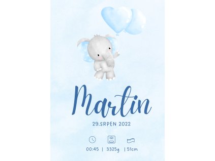 Plakát na zeď - slůně