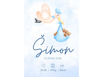 Plakát na zeď - čáp