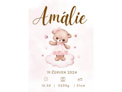 Plakát na zeď - méďa a šatičky