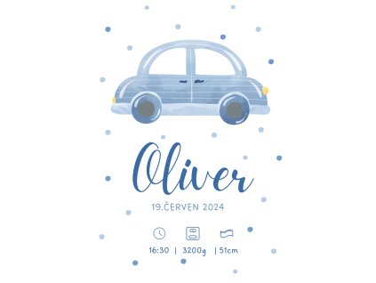 Plakát na zeď - autíčko