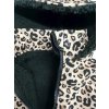 Softshellová parka leopard růžový s beránkem