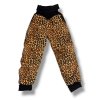 Softshellové rostoucí kalhoty leopard hnědý s beránkem