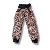 Softshellové rostoucí kalhoty leopard růžový s beránkem