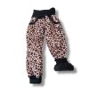 Softshellové rostoucí kalhoty leopard růžový s beránkem
