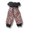 Softshellové rostoucí kalhoty leopard růžový s beránkem