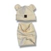 Čepička a nákrčník béžová 0-1 rok