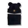 Čepička a nákrčník černá 0-1 rok