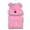Čepička a nákrčník sv. růžová 0-1 rok