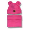Čepička a nákrčník tm. růžová