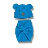 Čepička a nákrčník tyrkys