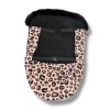 Zateplený softshellový nánožník s kožíškem - leopard růžový