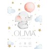 Pastel Illustrative Watercolor Newborn Birth Poster