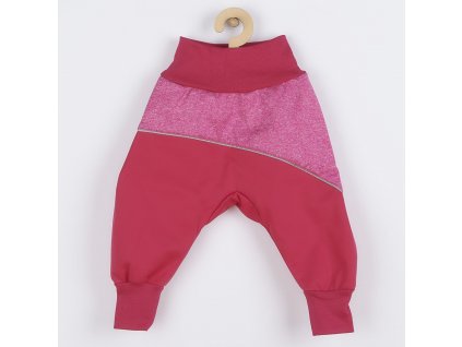 Softshellové kojenecké kalhoty New Baby růžové