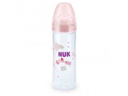 Kojenecká láhev NUK LOVE 250 ml, 6-18 m růžová