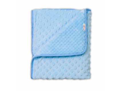 Dětská luxusní oboustranná deka s minky 80x90 cm, modrá, Baby Nellys