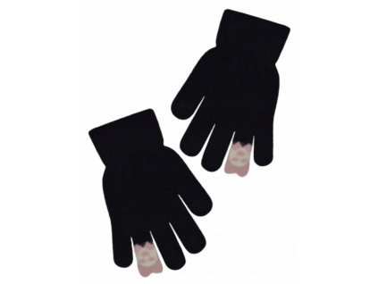 Dívčí zimní, prstové rukavice, černé, vel. 116/122