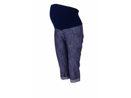 Be MaaMaa Těhotenské 3/4 kalhoty s elastickým pásem - granát/melírované