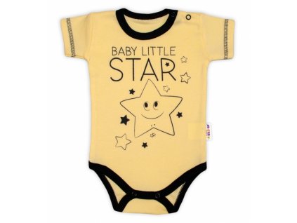 Body krátký rukáv Baby Nellys, Baby Little Star - žluté, vel. 74
