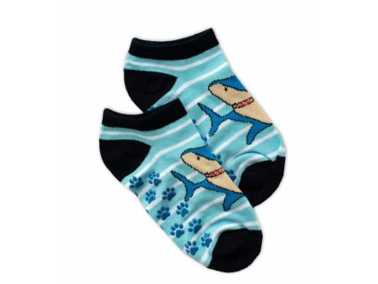 Dětské ponožky s ABS Žralok, vel. 31/34 - modré