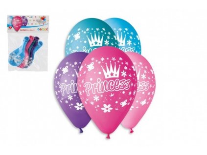 Balonek/Balonky nafukovací princezny 12'' průměr 30cm 5ks v sáčku