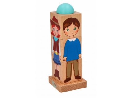 Dřevěná rotační hádanka Děti světa, Adam Toys