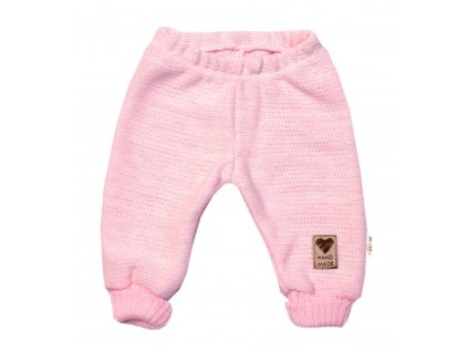 Pletené kojenecké kalhoty Hand Made Baby Nellys, růžové, vel. 68/74