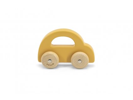 Dřevěné autíčko-žluté