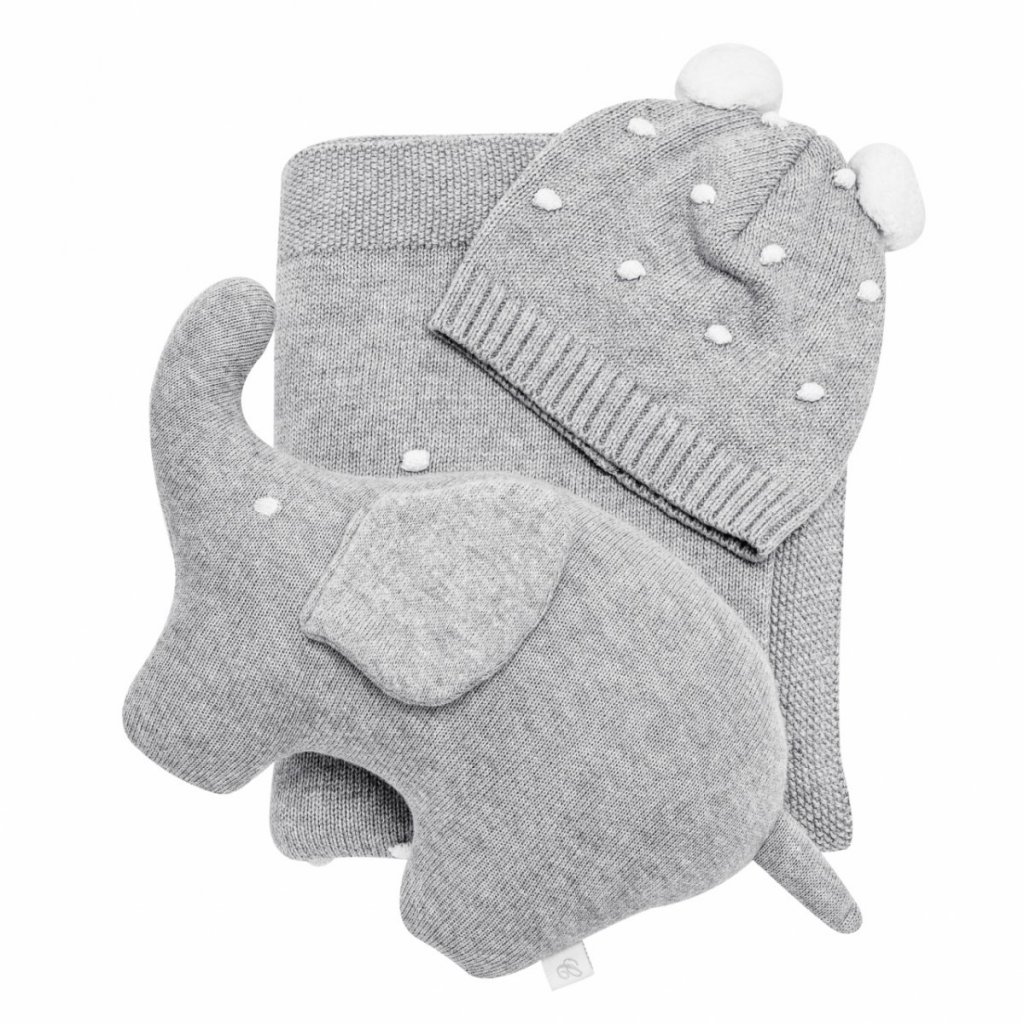 Caramella pletená souprava pro miminko šedá